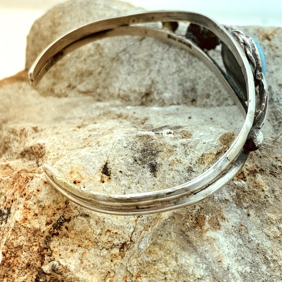 Turquoise sterling silver bracelet - Picture 5 of 6